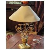Floral Metal Lamp with Lampshade