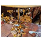 Floral Metal Lamp with Lampshade