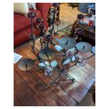 Heavy Metal Floral Candleholders