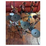 Heavy Metal Floral Candleholders