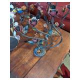 Heavy Metal Floral Candleholders