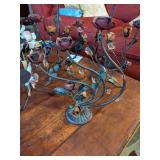 Heavy Metal Floral Candleholders