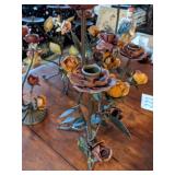 Heavy Metal Floral Candleholders