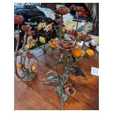 Heavy Metal Floral Candleholders