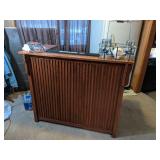 Oak Bar with locked storage and Pictured Barware