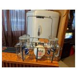 Oak Bar with locked storage and Pictured Barware