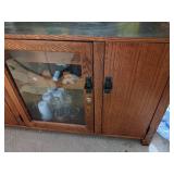 Oak Bar with locked storage and Pictured Barware