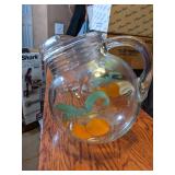 Vintage Orange Juice Pitcher with Glasses