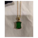 Stauer Necklace with Green Stone and 925 Chain