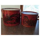 Stackable Round Wood Boxes