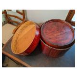 Stackable Round Wood Boxes