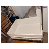 Rolling Laundry Basket with Attached Bar for Hanging Clothes