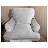 Powder Blue Velvet Tommy Hilfiger Chair with Ottoman - Beautiful and Comfortable