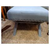 Powder Blue Velvet Tommy Hilfiger Chair with Ottoman - Beautiful and Comfortable