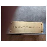 Powder Blue Velvet Tommy Hilfiger Chair with Ottoman - Beautiful and Comfortable