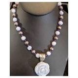 Carolyn Pollack Sterling Silver and Blue Lace Agate Statement Necklace