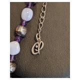 Carolyn Pollack Sterling Silver and Blue Lace Agate Statement Necklace