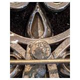 Sterling Silver and Clear Gem Brooch