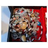 Vintage Jewelry Box filled with Costume Jewelry some Vintage