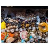 Vintage Jewelry Box filled with Costume Jewelry some Vintage