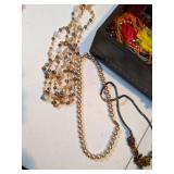 Vintage Jewelry Box filled with Costume Jewelry some Vintage