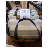 Plastic Fishing Lure Storage Containers in Canvas Bag