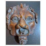 Wood Plaster Lion Head Plaque