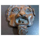 Wood Plaster Lion Head Plaque