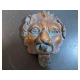 Wood Plaster Lion Head Plaque