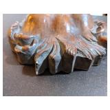 Wood Plaster Lion Head Plaque