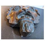 Wood Plaster Lion Head Plaque