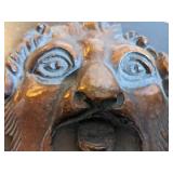 Wood Plaster Lion Head Plaque