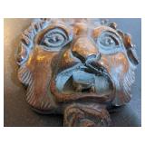 Wood Plaster Lion Head Plaque