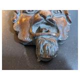 Wood Plaster Lion Head Plaque