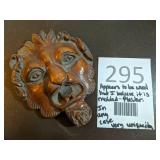 Wood Plaster Lion Head Plaque