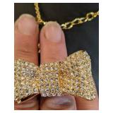 Kate Spade Crystal Bow Necklace, Earrings and Ring Set