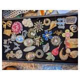 Mixture of Vintage and Newer Brooches many Signed