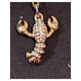 Coach Lobster and Rhinestones Necklace