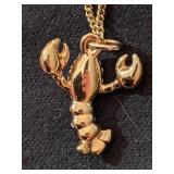 Coach Lobster and Rhinestones Necklace