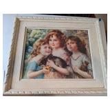 Victorian Print in Vintage Frame