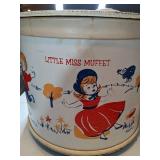 Vintage Antique Round Toy Box with Lid on Wheels.