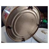 Vintage Antique Round Toy Box with Lid on Wheels.