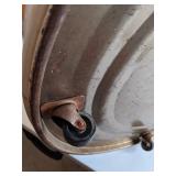 Vintage Antique Round Toy Box with Lid on Wheels.