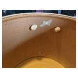 Vintage Antique Round Toy Box with Lid on Wheels.