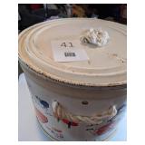 Vintage Antique Round Toy Box with Lid on Wheels.