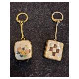 Vintage Wind-up Music Box Keychains by Sankyo - Both Work