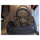 Authentic Coach Black Leather Handbag