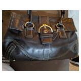 Authentic Coach Black Leather Handbag