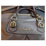 Authentic Coach Taupe Leather Handbag