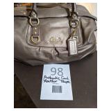 Authentic Coach Taupe Leather Handbag